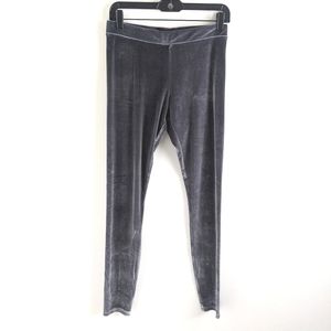 Hue Grey Velvet Leggings Stretch Soft and Warm M